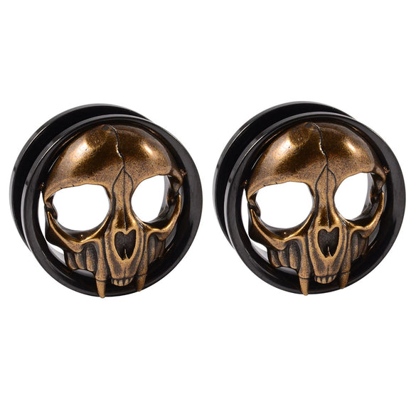 Stainless Steel Animal Shaped Electroplated Earrings Horn Bee Snake Skull