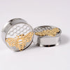 Stainless Steel Animal Shaped Electroplated Earrings Horn Bee Snake Skull