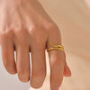 Stainless Steel Animal Snake Zodiac Ring With 18K Gold Plated Electroplating For Women