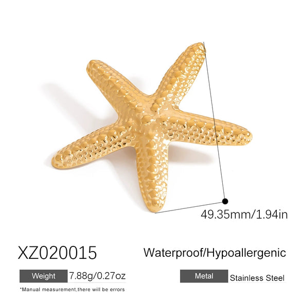 Stainless Steel Animal Star Pattern Electroplated Brooch