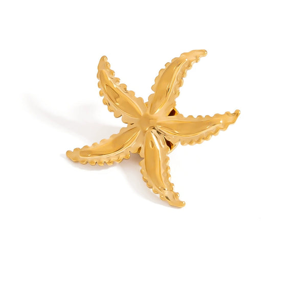 Stainless Steel Animal Star Pattern Electroplated Brooch
