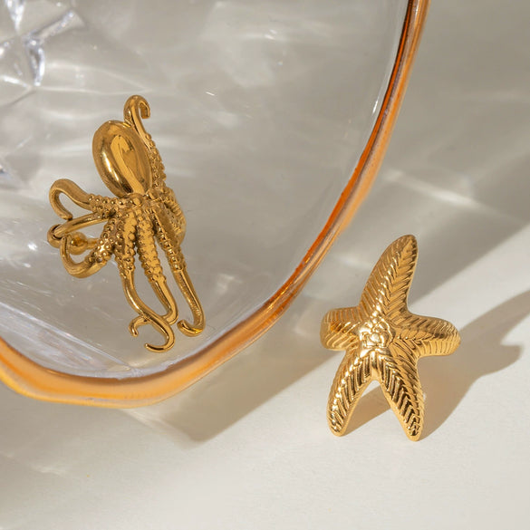 Stainless Steel Animal Starfish Electroplated Women's Ear Bone Clip Jewelry