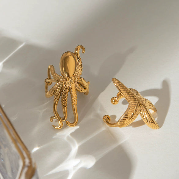 Stainless Steel Animal Starfish Electroplated Women's Ear Bone Clip Jewelry
