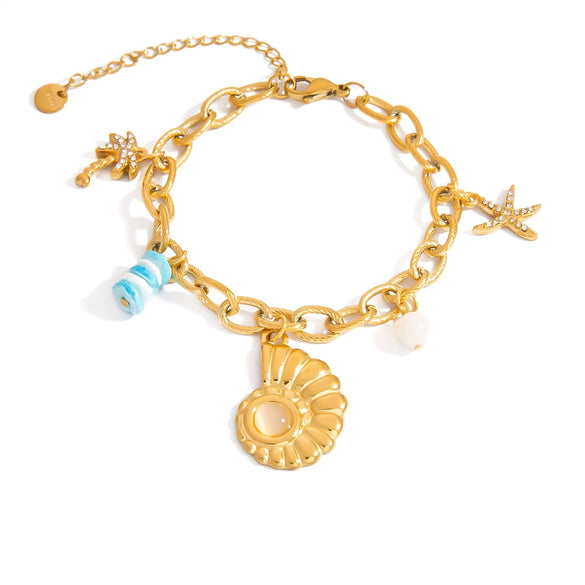 Stainless Steel Animal Style Geometric Ushaped Star Marine Life Electroplated Bracelets