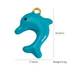Stainless Steel Animal Style Oil Dripping Marine Series Pendant Diy Jewelry Accessories With Real Gold Electroplated Dolphin And Tropical Fish