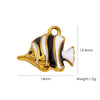 Stainless Steel Animal Style Oil Dripping Marine Series Pendant Diy Jewelry Accessories With Real Gold Electroplated Dolphin And Tropical Fish