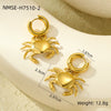 Stainless Steel Animal Zodiac Crab Fashion Earrings With Electroplating Design For Women
