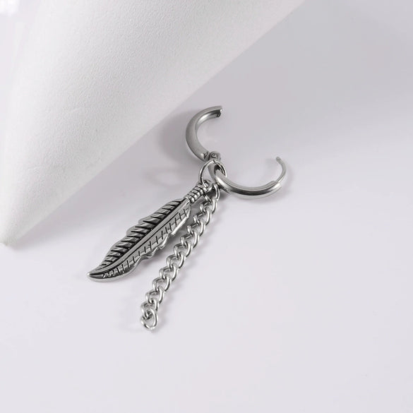 Stainless Steel Animal Zodiac Geometric Leaf Snakeshaped Skull Ear Buckle Earrings And Ear Bone Ring With Electroplating