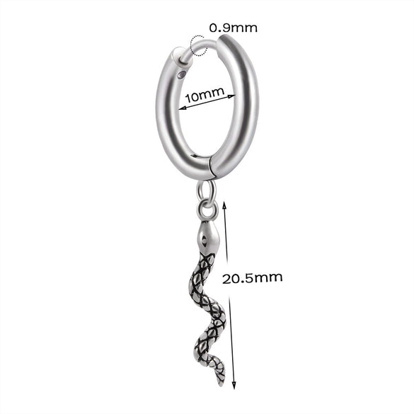 Stainless Steel Animal Zodiac Geometric Leaf Snakeshaped Skull Ear Buckle Earrings And Ear Bone Ring With Electroplating
