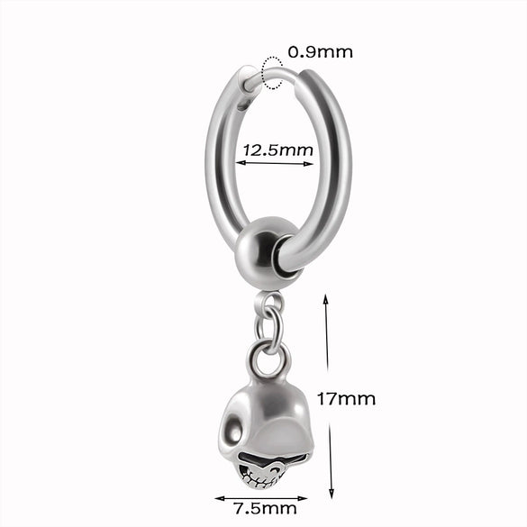 Stainless Steel Animal Zodiac Geometric Leaf Snakeshaped Skull Ear Buckle Earrings And Ear Bone Ring With Electroplating