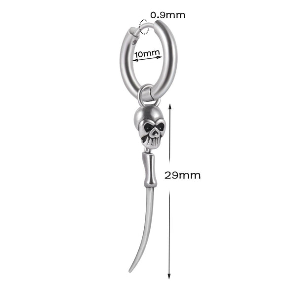 Stainless Steel Animal Zodiac Geometric Leaf Snakeshaped Skull Ear Buckle Earrings And Ear Bone Ring With Electroplating