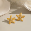 Stainless Steel Animal Zodiac Geometric Starfish Style Ring Earrings Electroplated Women's Jewelry
