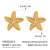 Stainless Steel Animal Zodiac Geometric Starfish Style Ring Earrings Electroplated Women's Jewelry