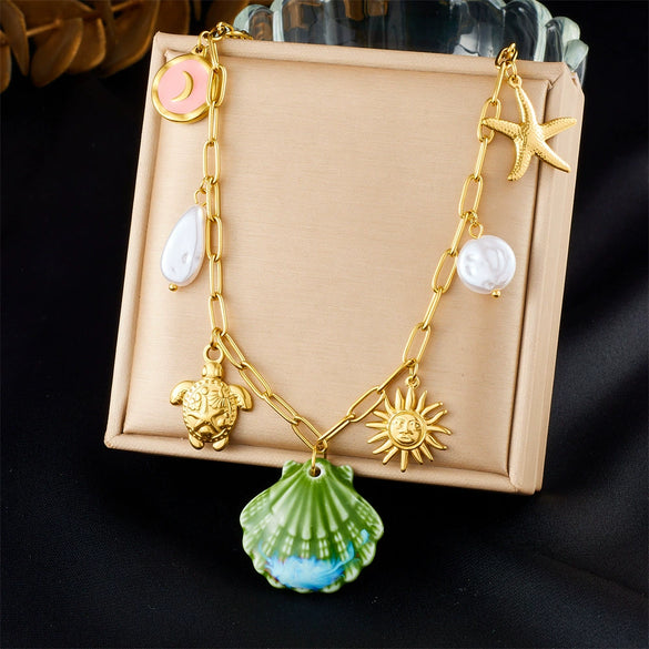 Stainless Steel Animal Zodiac Goldplated Pendant Necklace