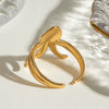 Stainless Steel Animal Zodiac Open Ring Gold Plated Jewelry