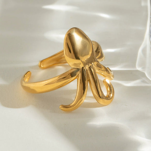 Stainless Steel Animal Zodiac Open Ring Gold Plated Jewelry