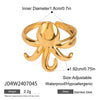 Stainless Steel Animal Zodiac Open Ring Gold Plated Jewelry