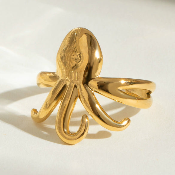 Stainless Steel Animal Zodiac Open Ring Gold Plated Jewelry