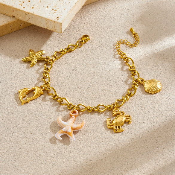 Stainless Steel Animal Zodiac Pendant Bracelet With Electroplating