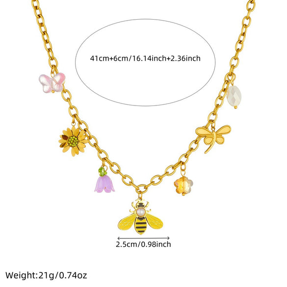 Stainless Steel Animal Zodiac Pendant Necklace With Electroplating And Pastoral Style