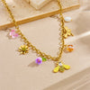 Stainless Steel Animal Zodiac Pendant Necklace With Electroplating And Pastoral Style