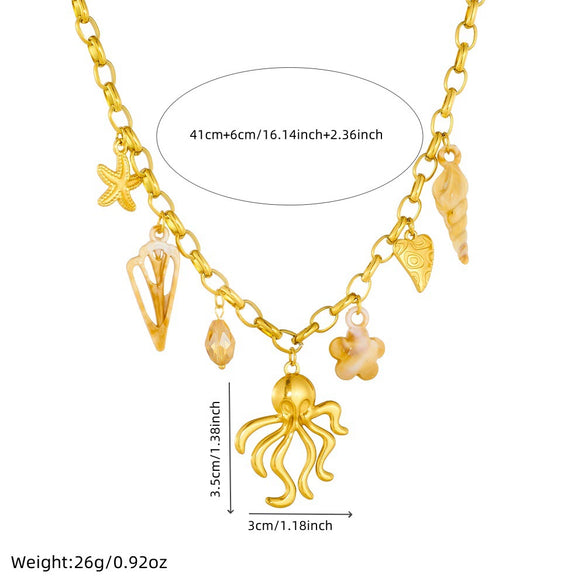 Stainless Steel Animal Zodiac Pendant Necklace With Electroplating For Women