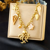 Stainless Steel Animal Zodiac Pendant Necklace With Electroplating For Women