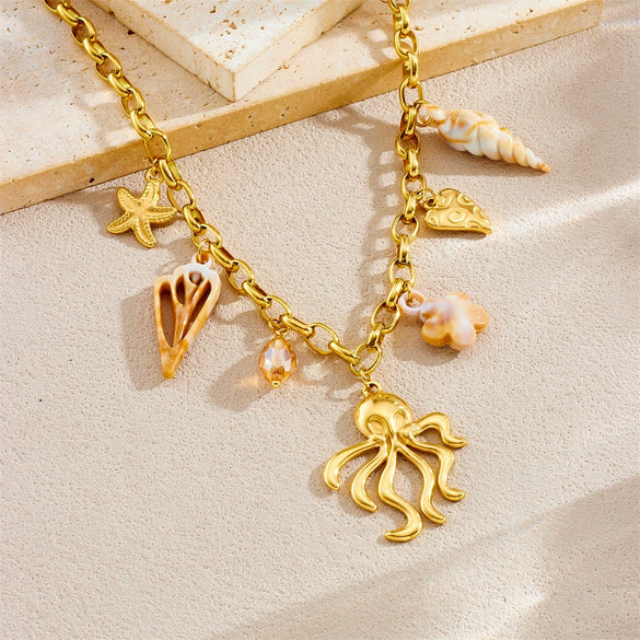 Stainless Steel Animal Zodiac Pendant Necklace With Electroplating For Women