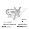 Stainless Steel Animal Zodiac Style Electroplated Starfish Asymmetric Ring Jewelry For Women