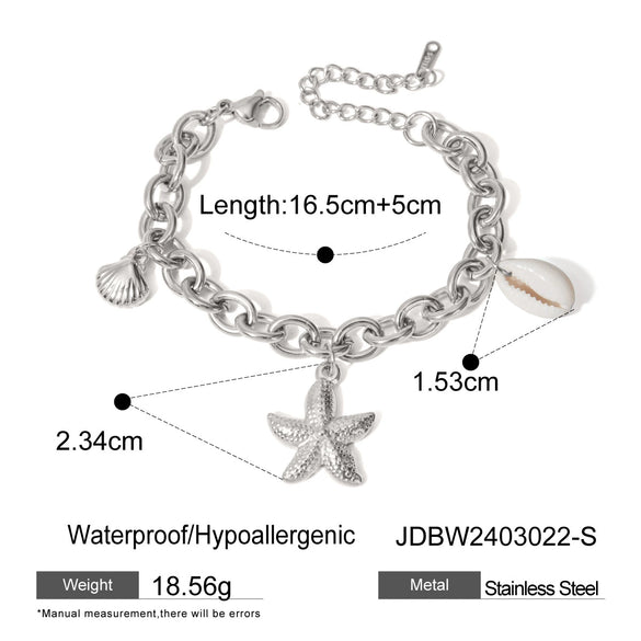 Stainless Steel Animals Zodiac Signs Ins Style Electroplated Ocean Inspired Necklace And Bracelet