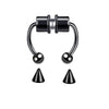 Stainless Steel Antler Pattern Electroplated Round Ball Conical Ball Magnetic Nose Ring Piercing Earrings Unisex
