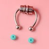 Stainless Steel Antler Pattern Electroplated Round Ball Conical Ball Magnetic Nose Ring Piercing Earrings Unisex