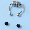 Stainless Steel Antler Pattern Electroplated Round Ball Conical Ball Magnetic Nose Ring Piercing Earrings Unisex