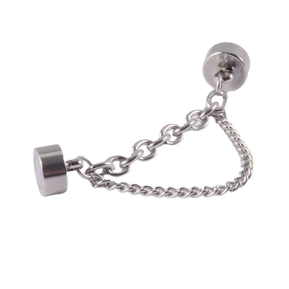 Stainless Steel Antler Pattern Electroplated Round Ball Conical Ball Magnetic Nose Ring Piercing Earrings Unisex