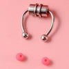 Stainless Steel Antler Pattern Electroplated Round Ball Conical Ball Magnetic Nose Ring Piercing Earrings Unisex