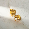 Stainless Steel Asymmetric Love Opening Ring With Vacuum Plating Real Gold Color