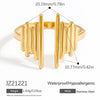 Stainless Steel Asymmetrical Cut Out Open Ring Handdecorated Electroplated Nonfading Women's Jewelry