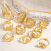 Stainless Steel Asymmetrical Cut Out Open Ring Handdecorated Electroplated Nonfading Women's Jewelry