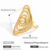 Stainless Steel Asymmetrical Cut Out Open Ring Handdecorated Electroplated Nonfading Women's Jewelry