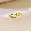 Stainless Steel Asymmetrical Geometric Ring With Flower Knot Texture And Electroplating