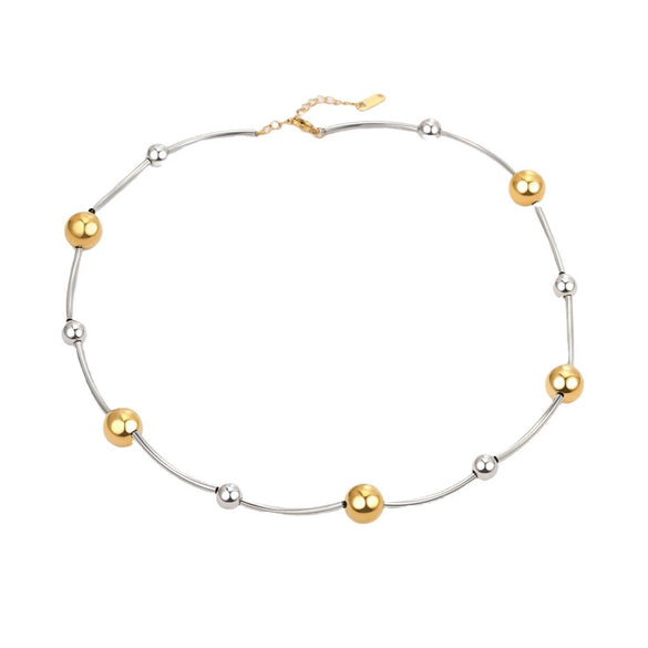 Stainless Steel Ball Necklace Electroplating Fashion Style