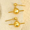 Stainless Steel Ball Pendant Earrings For Women Fashion Simple Nonfading Electroplated