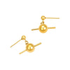 Stainless Steel Ball Pendant Earrings For Women Fashion Simple Nonfading Electroplated