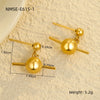 Stainless Steel Ball Pendant Earrings For Women Fashion Simple Nonfading Electroplated