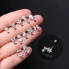 Stainless Steel Ball Puncture Earrings Cartoon Style With Flower Pattern Electroplated