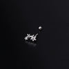 Stainless Steel Ball Puncture Earrings Cartoon Style With Flower Pattern Electroplated