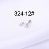 Stainless Steel Ball Puncture Earrings Cartoon Style With Flower Pattern Electroplated