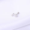 Stainless Steel Ball Puncture Earrings Cartoon Style With Flower Pattern Electroplated