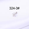 Stainless Steel Ball Puncture Earrings Cartoon Style With Flower Pattern Electroplated
