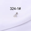 Stainless Steel Ball Puncture Earrings Cartoon Style With Flower Pattern Electroplated
